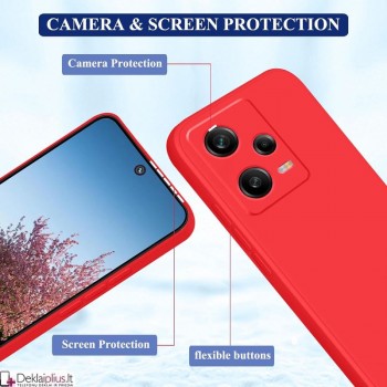Liquid Air silikoninis raudonas dėklas - su kameros apsauga (Xiaomi Redmi Note 12 Pro Plus)